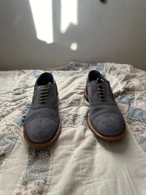 Allen Edmonds Strandmok Cap-Toe Oxfords Blue Suede In Men’s Size 11 D