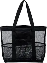 [Generic] One mesh beach bag and two phone waterproof bags, large beach tote bag, foldable beach bag, lightweight oversized beach tote bag, perfect for family beach vacation trips