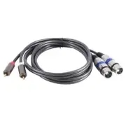 ABSQ-Hifi Audio Cable 2 Rca Male to Xlr 3 Pin Female Mixing Console Amplifier Du