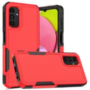 ZUSLAB Galaxy A13 4G / 5G Case Rugged Defender Protective Heavy Duty Shockproof Dustproof Cover for Samsung - Red