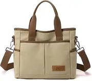 [DOURR] Crossbody Bags for Women Trendy Canvas Hobo Tote Top-handle Hand Bag Multi-pocket Casual Going Out Purse Satchel