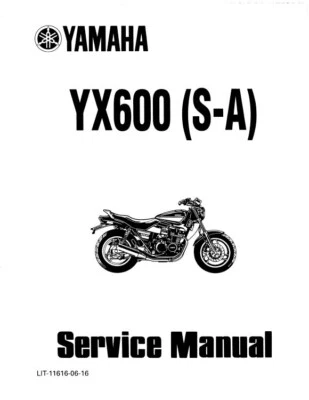 YAMAHA Radian YX600 (S-A) 1986 - 1990 WORKSHOP SERVICE MANUAL LIT-11616-06-16