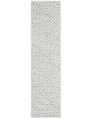 [Miss Amara] Sarita Geometric Textured Runner Rug in Grey