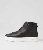 New Django & Juliette Whatfor Black White Leather Sneakers Womens Shoes