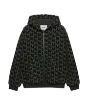 MSGM Towelled Finished Zipped Hoodie 46,48 black and gray