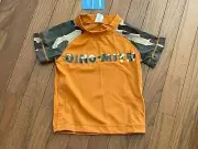 New Gymboree Boys Orange Camo Dino-Mite Rashguard Size 2 2T