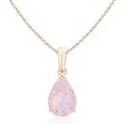 Pear-Shaped Rose Quartz Solitaire Pendant