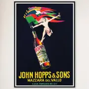 Galrie John Hopps and Sons Vintage Mazzara Del Vallo Advertising Poster Art, Black Frame, A3 30 x 42cm (12 x 16inch)