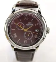 Orient Men's Bambino GMT Automatic Bordeaux Dial Watch - RA-AK0705R30B NEW