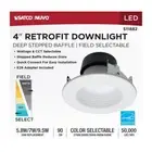 Satco S11882 - Field Selectable 4" LED Downlight Retrofit - Deep Baffle