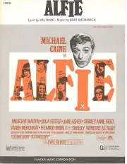 MICHAEL CAINE IS "ALFIE" SHEET MUSIC-BACHARACH-PIANO/VOCAL/CHORDS-1966-NEW-MINT!