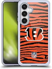 Head Case Designs Officially Licensed NFL with Zebra Animal Print Cincinnati Bengals Art Soft Gel Case Compatible with Samsung Galaxy S24 5G