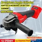 Cordless Brushless 100mm 4'' Angle Grinder Polishing For Milwaukee 18V Battery