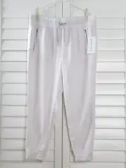 ATHLETA NWT $79 Cabo 100% Linen Casual Jogger Pants in Leopard Print Size 14