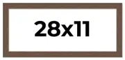 28x11 Frame Brown Barnwood Picture Frame Photo Frame UV Acrylic, Acid Free