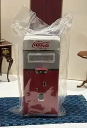 Red & White Resin 4” Coca-Cola Vending Machine Miniature Coke Advertising
