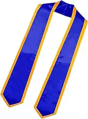 [Generic] Graduation Stole Satin Sash | Fashionale Plain Graduate Stole Student Graduation Stole - 72-Inch Long Unisex Plain Graduation Stole Adult Plain Stole for Women Men, Blue and Gold, Refer to description
