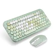 Catzon Joyroom Honey Keyboard Mouse Combo Wireless 2.4G Mixed Color With Honeycomb Key Caps-Green