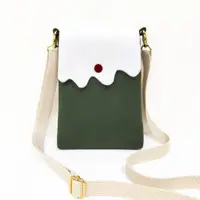 在飛比找蝦皮購物優惠-逐一手作/原創版型設計/沼澤綠富士山側背包/手機袋/手機袋/