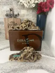 Diba True Cay Lee Leopard Slipper Sandals Comfort size 10. New in Box