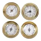4x Thermometer Hygrometer Barometers Clock for Workshop Terraces Marine
