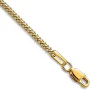 [JewelryWeb] 14ct Yellow Gold Solid Polished 1.3mm Franco Chain Bracelet Lobster Claw Jewelry Gifts for Women - Length Options: 18 20