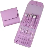 Zabb KAMIKAZE 12 Pcs Manicure Tool Kit Nail Kit Stainless Steel Nail Scissors Pedicure Tool Beauty Set - Folding Bag Portable Manicure Tool Set (Purple)