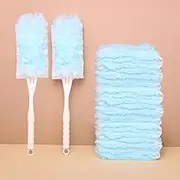 REGODI 30PCS Refills & 2 Handle-Swiffer Compatible Heavy Duty Duster Refills Kit, 360° Dusters with 4X Microfibers for Ceiling Fans, Electronics, Furniture, Blinds