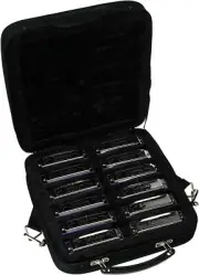 Johnson BK-520-SET Blues King 12 Piece Harmonica Set all 12 Keys w carry case