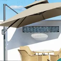 在飛比找蝦皮購物優惠-免運 爆款戶外遮陽傘庭院帶燈傘太陽能LED燈條室外別墅露臺花