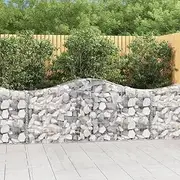 Arched Garden Gabion Baskets - 6 Pcs Galvanized Metal Planter, Steel Outdoor Flower Box for Raised Garden Beds & Plant, 200x30x80/100 cm