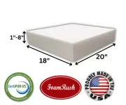 FoamRush 18" x 20" High Density Upholstery Foam Cushion (Made in USA)