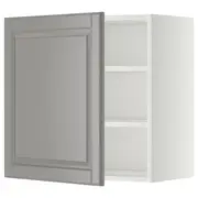 METOD wall cabinet with shelves, white/Bodbyn grey, 60x37x60 cm