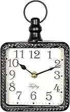 TRYLTRY Retro Rectangle Small Wall Clock, Battery Operated Silent Black Vintage Decor Wall Clocks, Antique Old Design Style, for Farmhouse,Kitchen,Bedroom,Bathroom Black Rectangle…