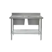 Mixrite Double Center Sink Bench - W1200 X D600 X H900 SS2612C - SS2612C-SM