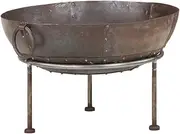 Rustic Fire Pit Bowl 60 cm, Iron Fire Pit for Outdoor, Garden or Patio - Smokeless, Portable Wood Burning Fire Pit with Rustic Finish
