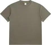 [VgueElegc] Men Base Layer Undershirt Casual Short Sleeve Washed Pullover Shirt Lightweight Cotton Golf Tops, Gray Green, Large