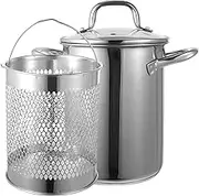 Cabilock 1Set Stainless Steel Tempura Frying Pot with Oil Drainer Basket Japanese Style Deep Fryer Pan Household Kitchen Essential for Less Oily Crispy Meals Energy Efficient Design