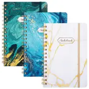 LABUK 3 Pack A5 Aesthetic Spiral Notebooks, Hardcover, College Ruled, 5.6 X 8.4
