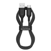 Mophie Essential USB-A to USB-C Cable - 1m - Black Soft Braided Nylon [409912240]