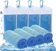Cooling Towel for Neck Cooling Towels for Athletes, 40"x12" Microfiber Ice Towel, 4 Pack Soft Breathable Cooling Towels for Hot Weather, Camping, Yoga, Workout, Fitness, Sports