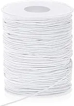 Elastic String for Bracelets, Selizo Elastic Cord Stretchy Bracelet String for Bracelets, Necklace, Beading and Sewing (1.5 MM, 109 Yards, White)