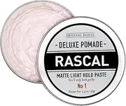 Original Rascal Deluxe Pomade for Men #1 - Matte Hair Paste with Light Hold & Shine - Men's Styling Dry Care Solution Product for All Hair Types - Natural Infused with Beeswax & Grapeseed Oil - 3.4 oz