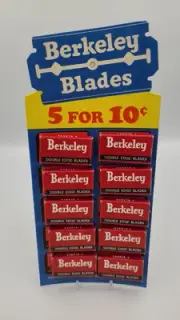 Berkeley Razor Blade Cardboard Display NOS