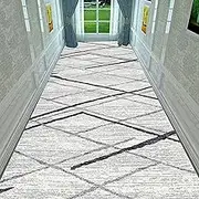 Hallway Runner Rug with Non-Slip Backing, Kitchen Living Room Floor Mat, Retro Design,Door/Entrances/Office,0.8m x 3m