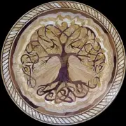 TREE OF LIFE Wood Inlay Hardwood Floor Medallion/Wall Art