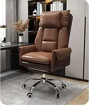 Generic Chairs,Computer Chaie Height Adjustable Swivel Office Chair Modern Faux Leather Office Chair Armchair Vanity Chair/Coffee/45-55Cm