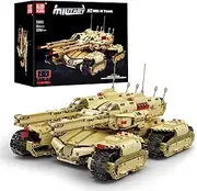 Mould King 20011 Technology Army Tank Building Block Kit, Remote Control Rechargeable Military Mammoth Tank, RC Tank Model Kits for Kid/Adult(3296 Pics)