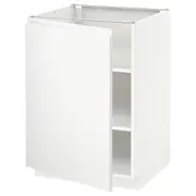 METOD base cabinet with shelves, white/Voxtorp matt white, 60x60x80 cm