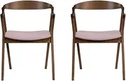 [Priceworth] Maya Dining Chairs, Pair with Dining Table, Living Room and Dining Room Furniture, Polyester Upholstery, Foam Padding, Rubber Wood Frame, Bentwood Back, Set of 2, 77 H x 49.5 W x 54.5 D CM